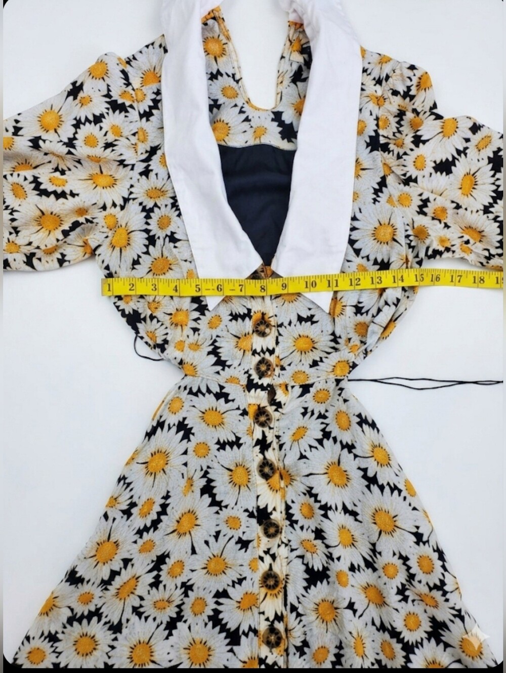 Anthropologie Mavae Puff Sleeve Ginghan Cutout Mini Dress - Picture 11 of 15